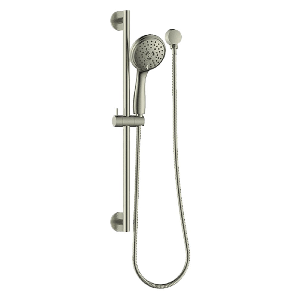 Abey Gareth Ashton 3-Function Rail Shower System in Brushed Nickel Finish - SRA07 BN - Perfect for Modern Bathrooms & Spa-Like Shower Experience