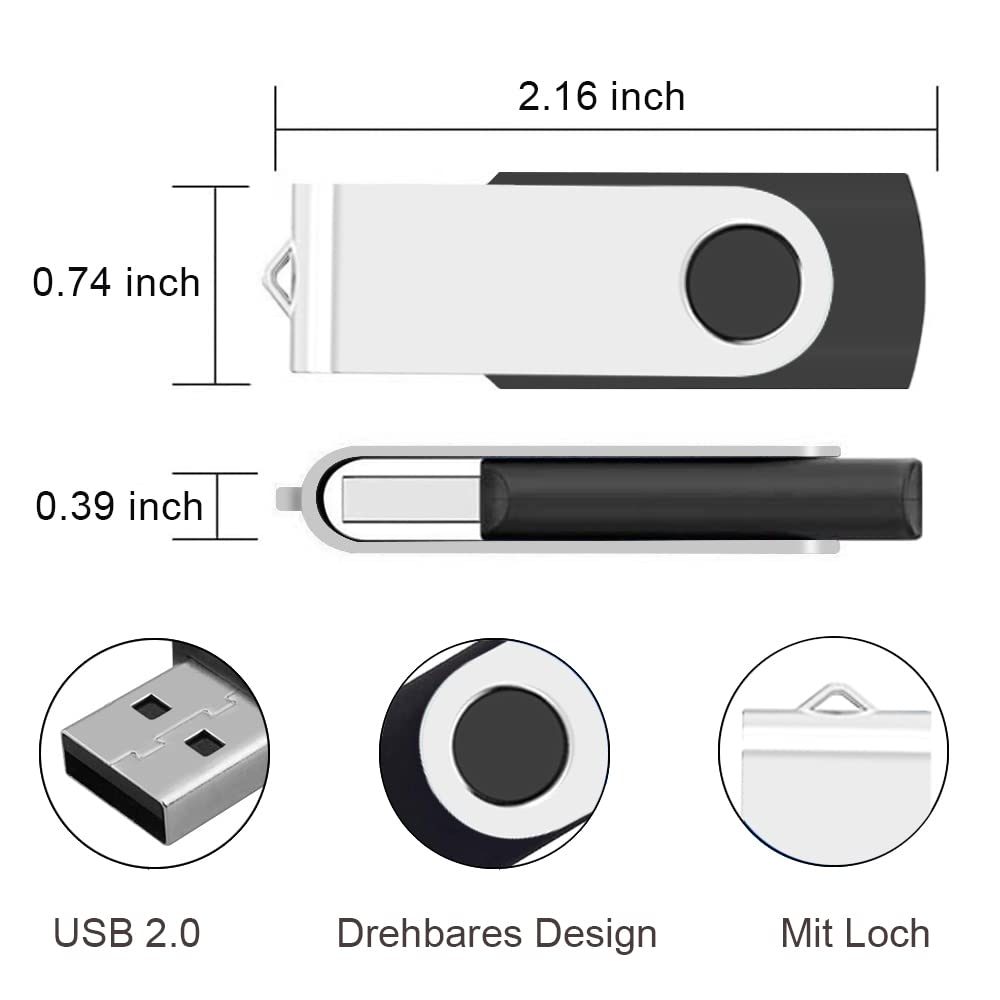 ABLAZE 2GB USB Flash Drive 50-Pack - High Speed USB 2.0 Metal Swivel Memory Sticks for Office & School