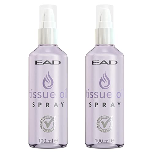 EAD Tissue Oil Spray Lavender 100ml - Vitamin A & E Enriched Multi-Use Skincare for Scars, Uneven Skin Tone & Dry Skin - Hydrating Treatment for Face & Body (2 Pack) | Perfect for Post-Treatment Care & Daily Moisturizing
