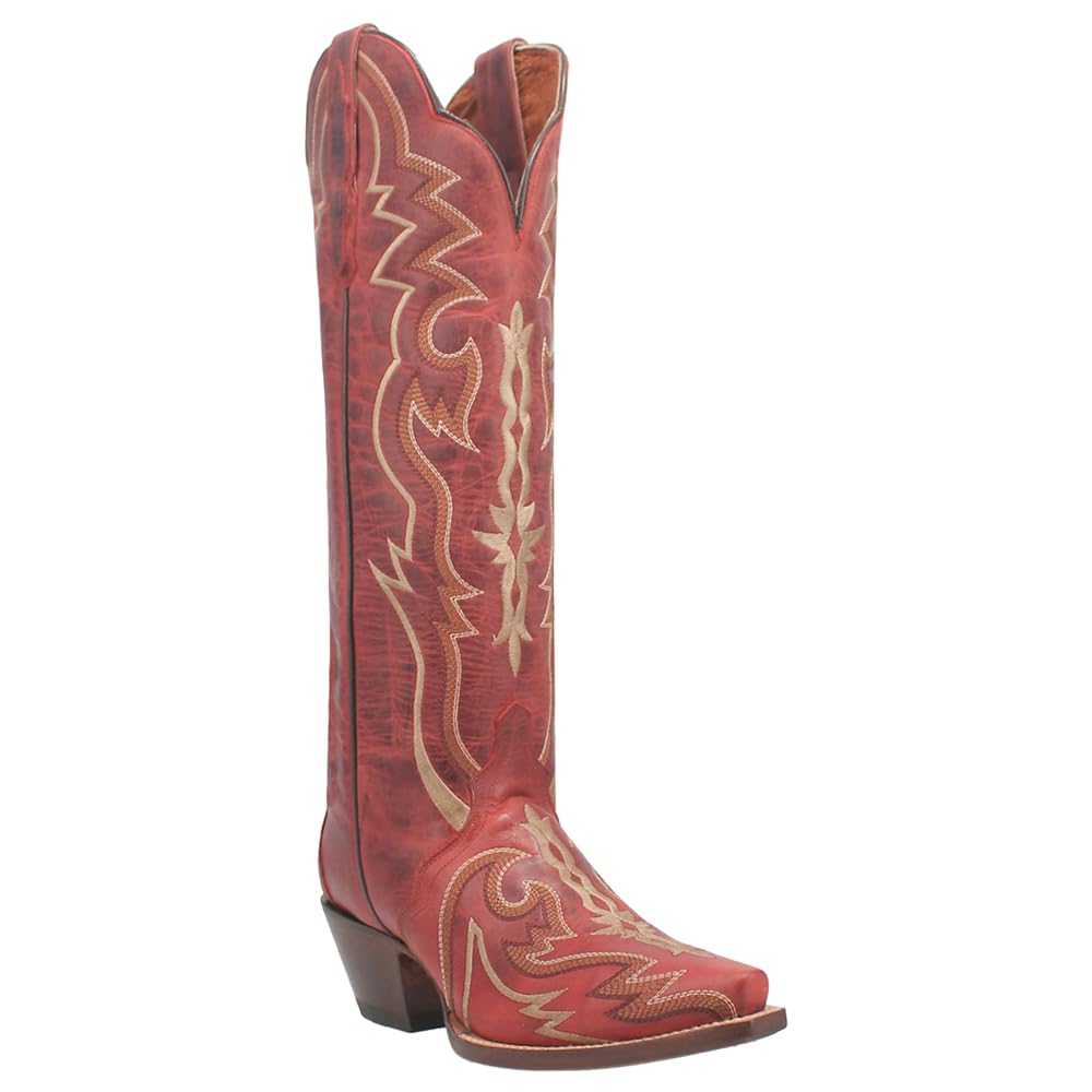 **Dan Post Women's Silvie Embroidered Snip Toe Pull-On Over-the-Knee Casual Boots - Low Heel (1-2