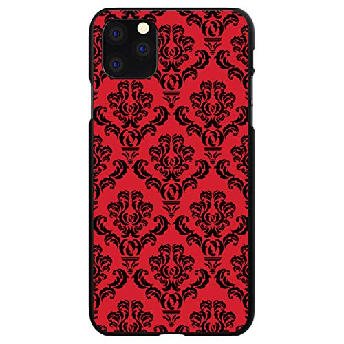 Red Black Damask Pattern On Black Case