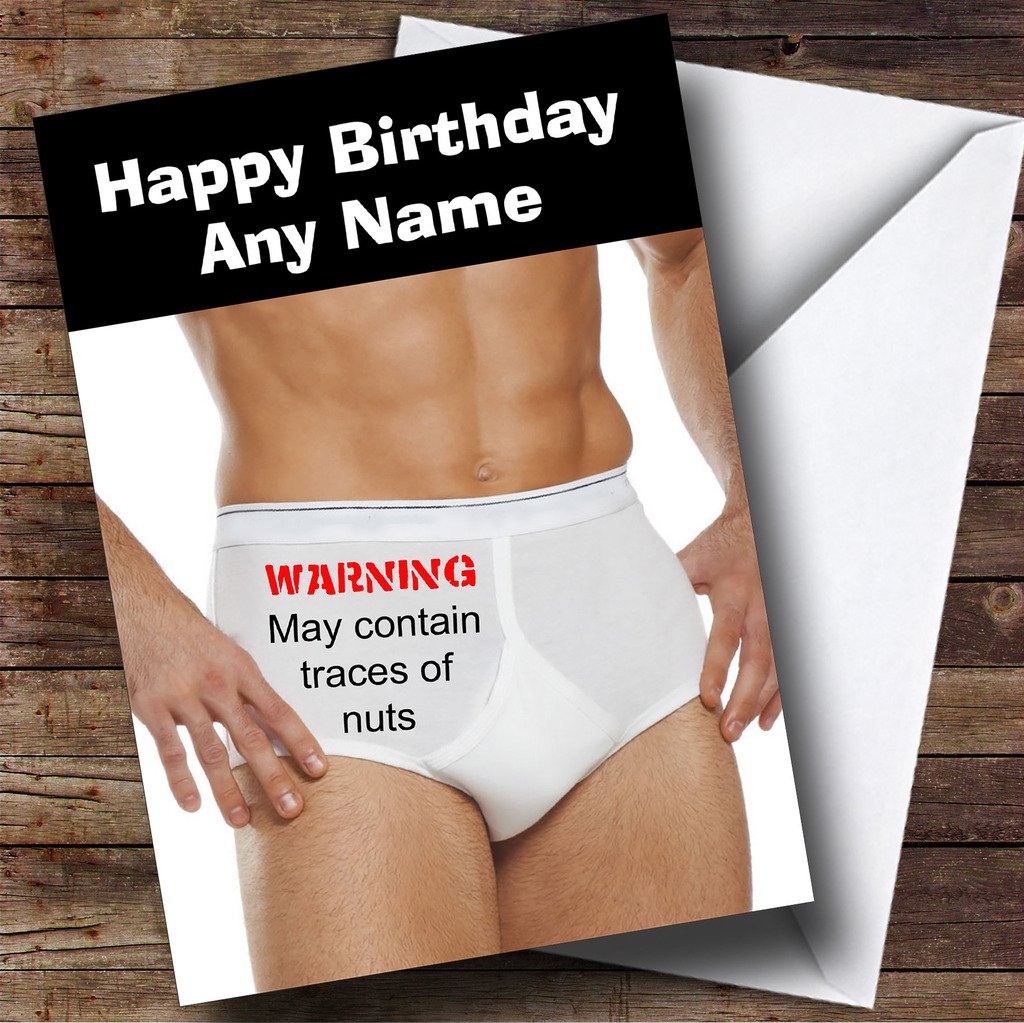 Funny Rude Traces of Nuts Personalized Birthday Card - Hilarious Greeting Card for Friends & Coworkers - Perfect for Birthday Parties, Office Celebrations & Prank Gifts