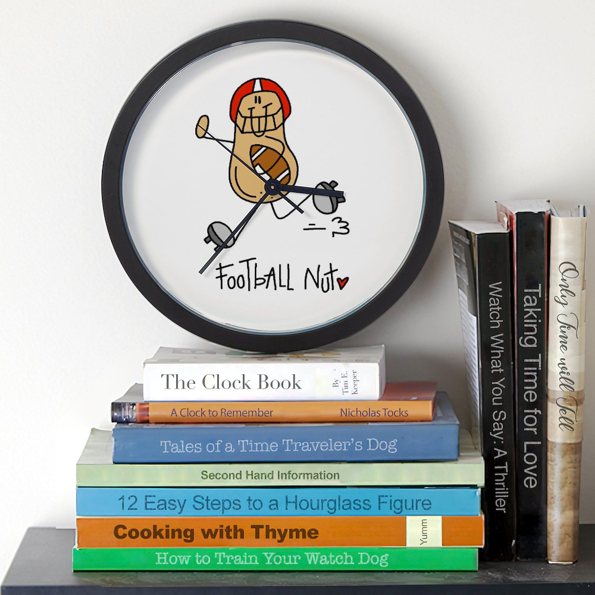 10-Inch Football Nut Wall Clock - Perfect for Living Room, Kitchen, or Office Decor | Sports Fan Gift & Home Accessory