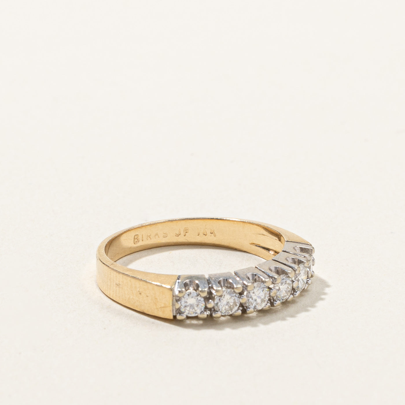 Birks' Six Stone Diamond Ring | 0.27ctw | Size 5.75 | Elegant Wedding Band, Anniversary Gift for Her, Perfect for Engagement & Special Occasions