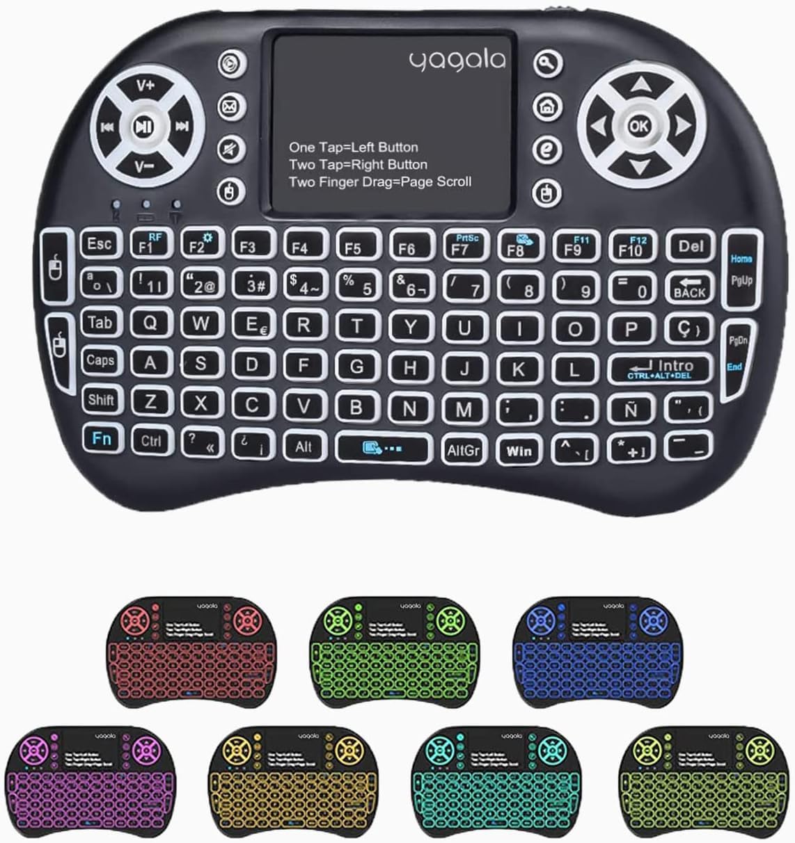 Backlit Mini Wireless Keyboard with Touchpad - 2.4Ghz Portable Keyboard for iPad, PC, Android TV Box, Smart TV, Tablet & Windows OS | Perfect for Home Entertainment, Office Work & Gaming