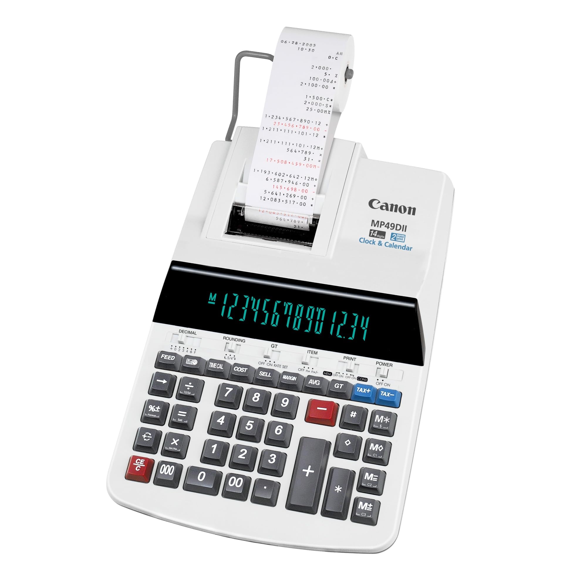 Canon MP49DII Desktop Printing Calculator with 12-Digit LCD Display - Ideal for Office Accounting, Retail Sales, and Financial Calculations