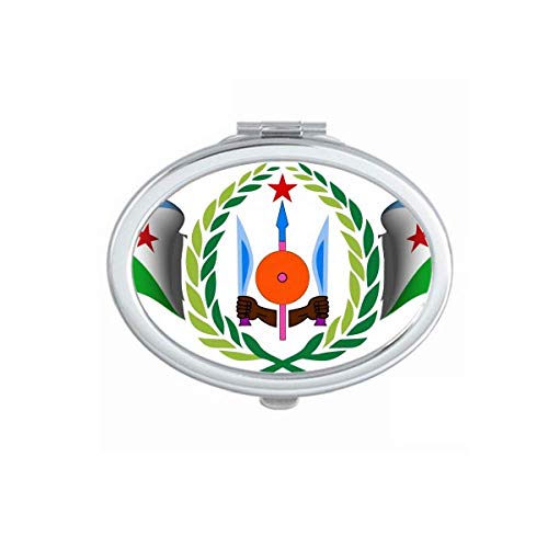 DIYthinker Djibouti National Emblem Portable Folding Mirror - Double-Sided Travel Makeup Compact with Country Symbol Design | Perfect for Travel, Handbag, Cosmetics & Home Decor