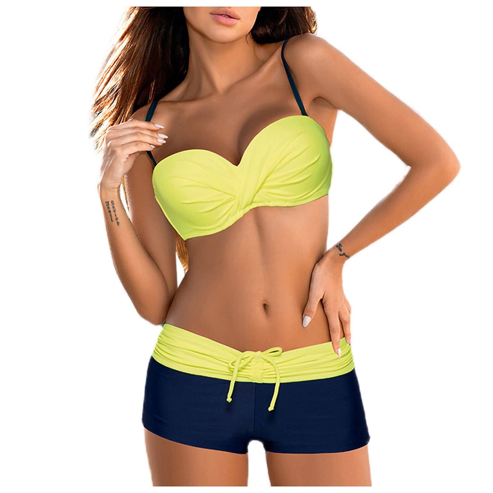 Women's Bikini Set - Ruffled Swim Top & High Waisted Bottom | Summer Beachwear for Pool, Vacation & Tropical Getaways