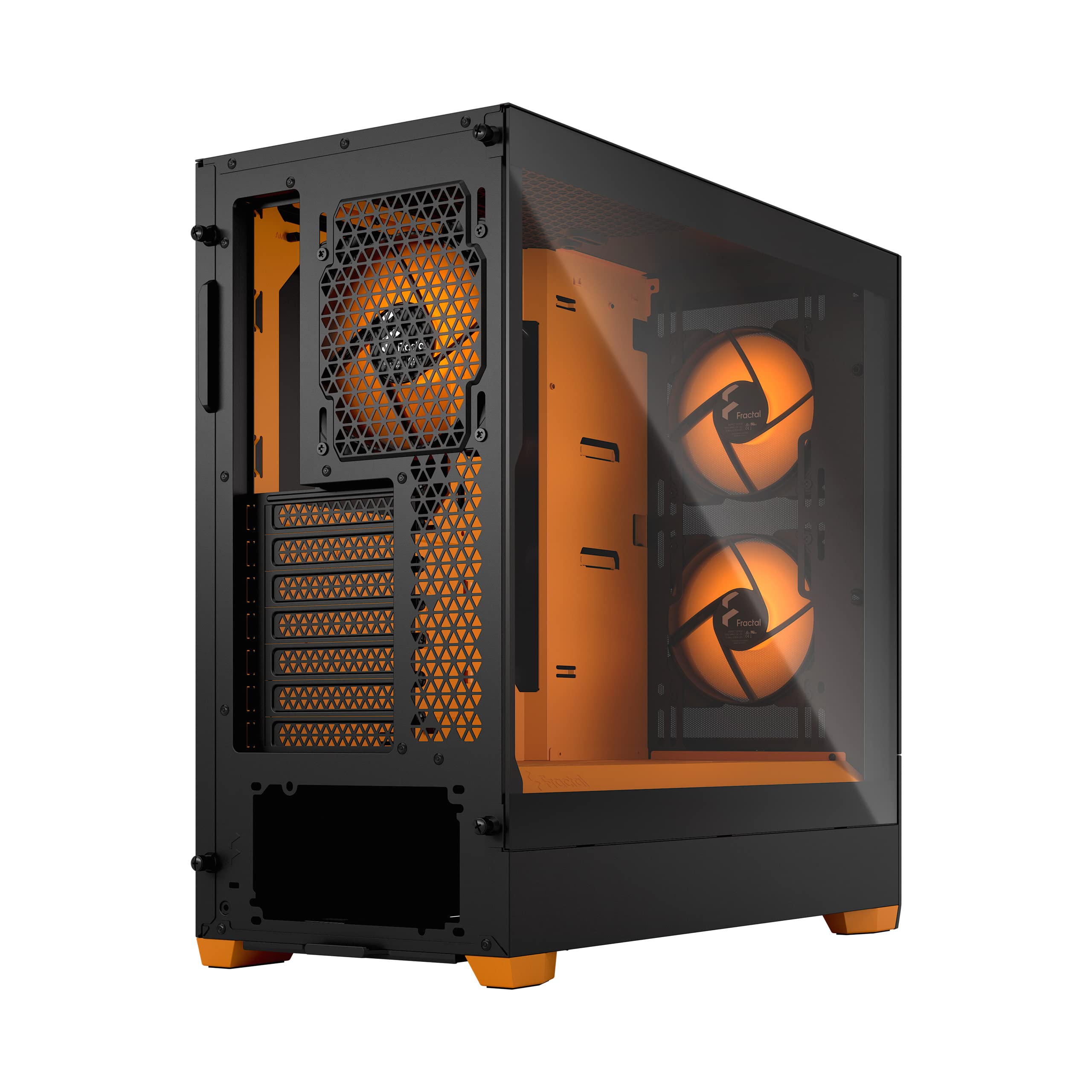 Fractal Design Pop Air RGB Mid Tower Case - Orange Core, Tempered Glass Side Panel, Clear Tint, High Airflow PC Gaming Case - Perfect for Gaming Rigs & Custom PC Builds