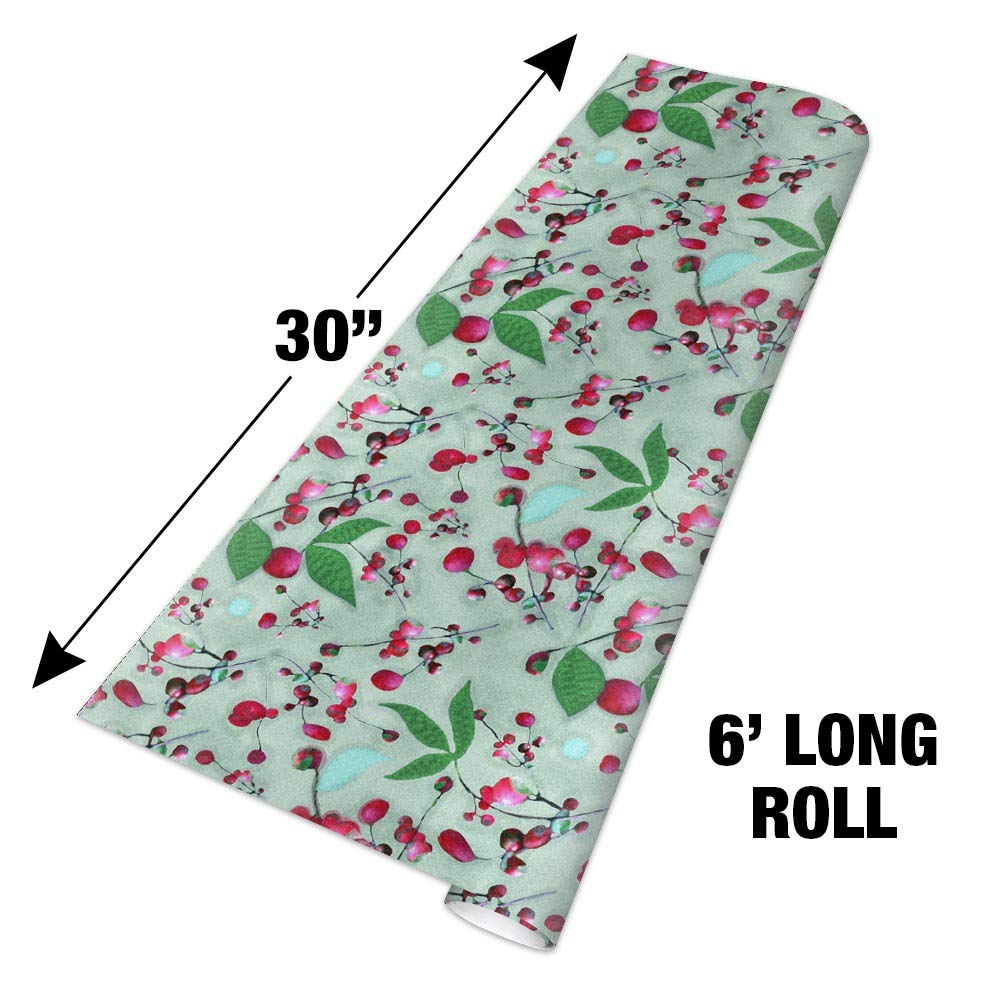 Premium Wild Cherry Blossoms Gift Wrapping Paper Roll - Floral Japanese Sakura Design for Birthday, Wedding & Party Presents - Eco-Friendly Kraft Paper for DIY Crafts & Gift Packaging