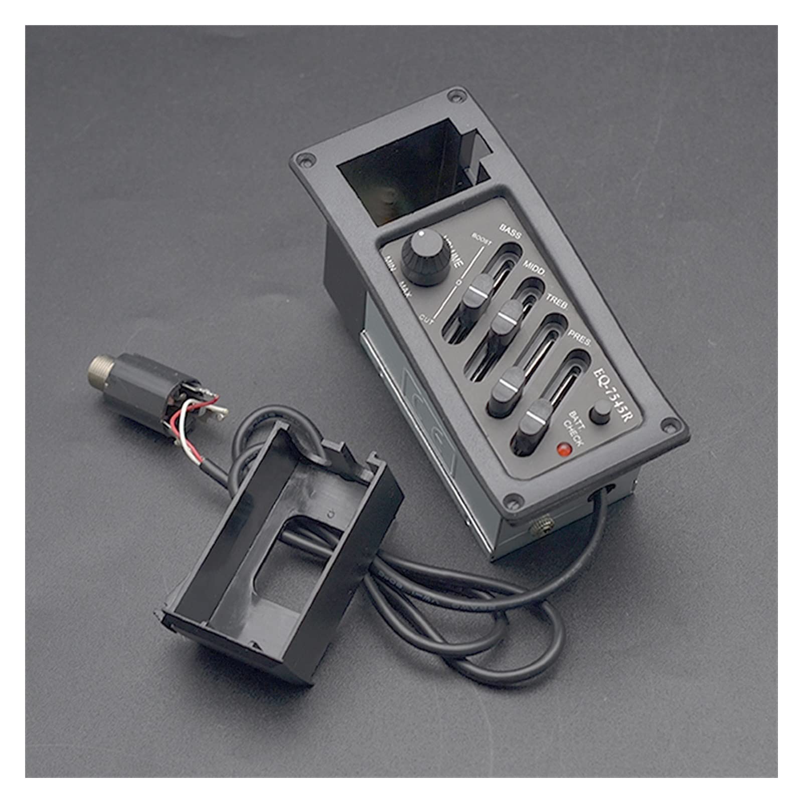 4 Band Guitar Equalizer & Preamp Amplifier for Acoustic Guitar Pickups - No Endpin Cover | Perfect for Live Performances & Studio Recording