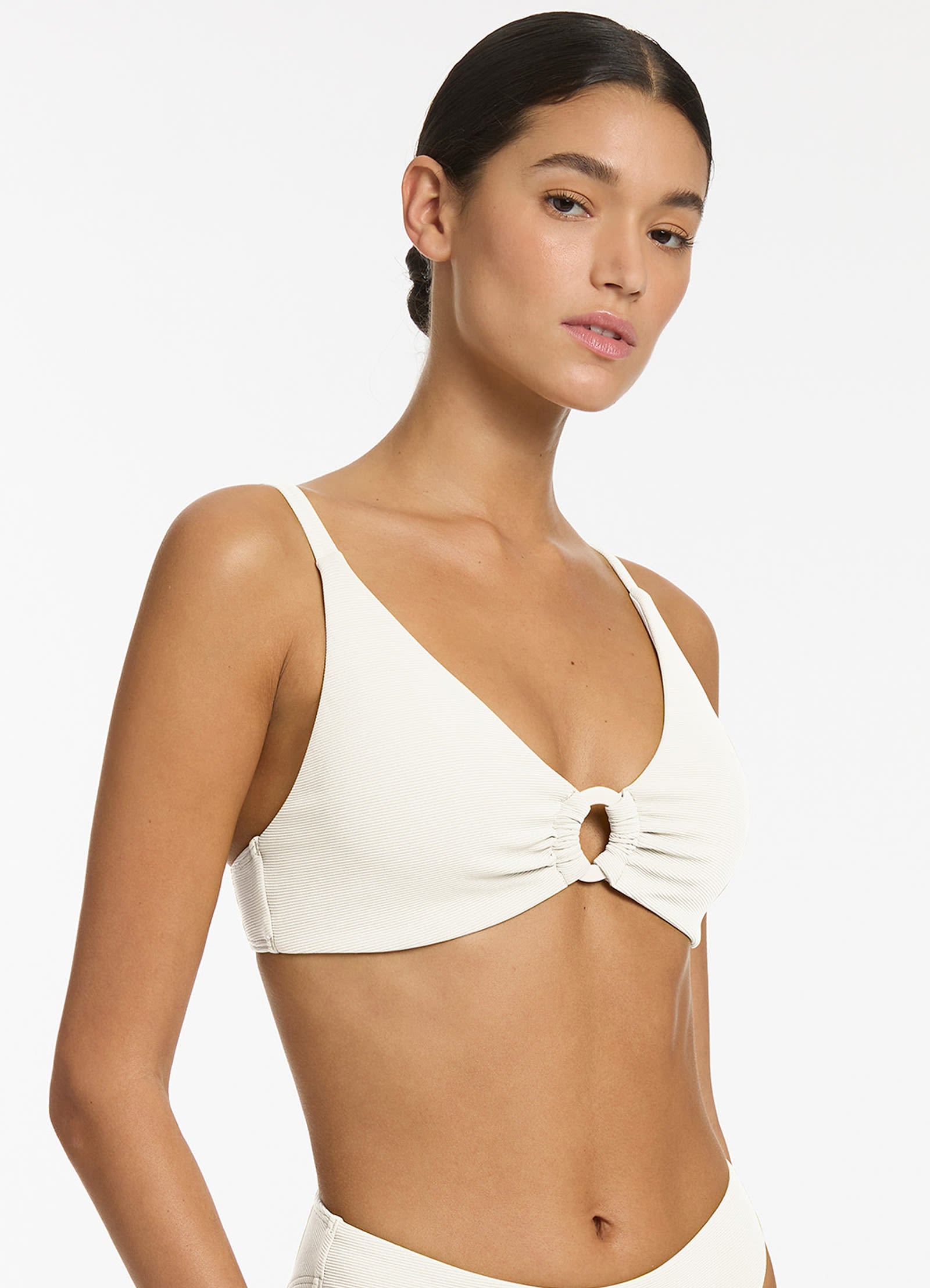 Isla Rib C D Triangle Bikini Top - Cream | Sexy Swimwear for Beach & Pool | Perfect for Summer Vacation & Tropical Getaways