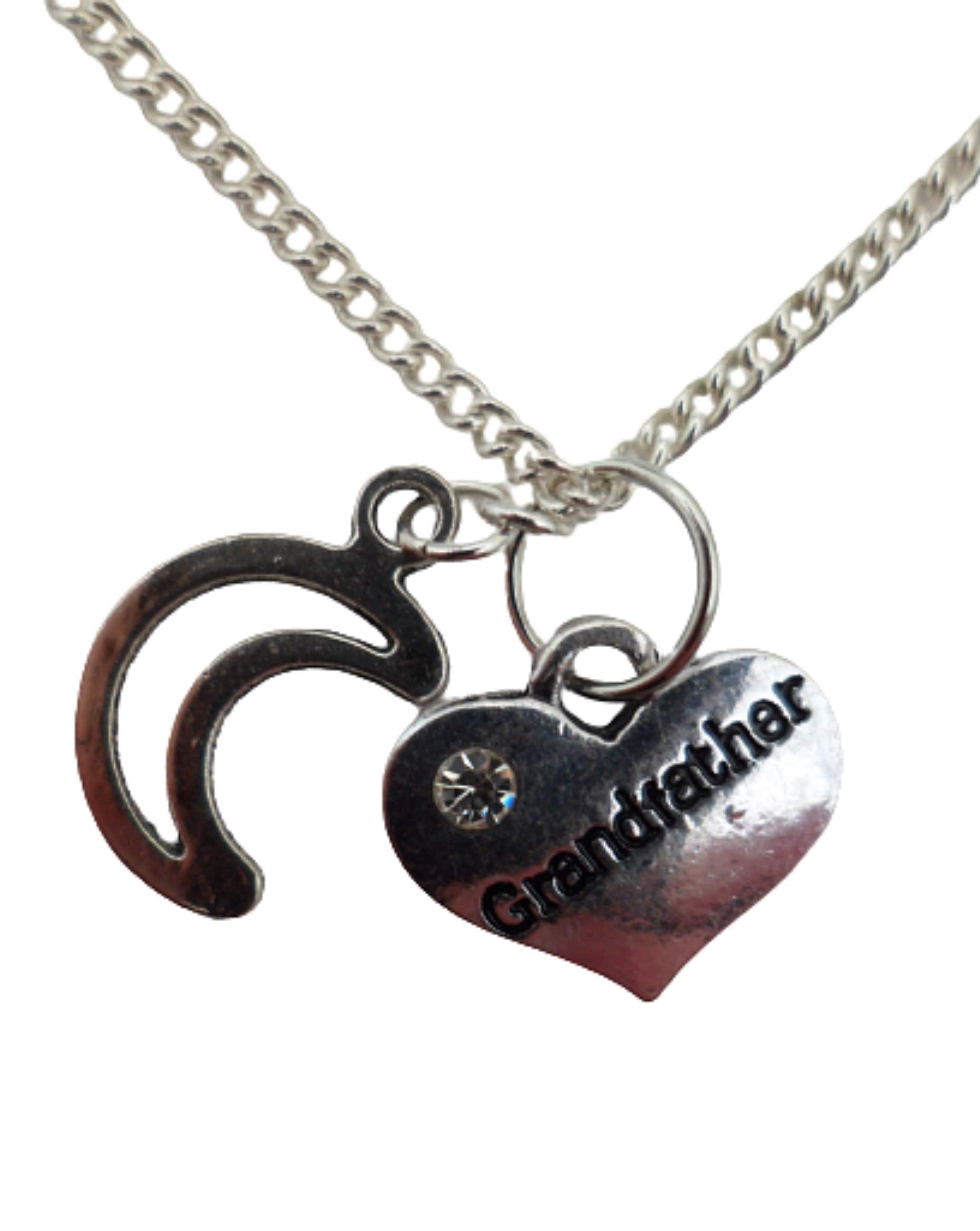 Sterling Silver Plated Heart Pendant Necklace for Grandfather - Elegant Jewelry Gift for Dad, Grandpa, Father's Day & Special Occasions - Perfect for Anniversaries, Birthdays & Family Celebrations