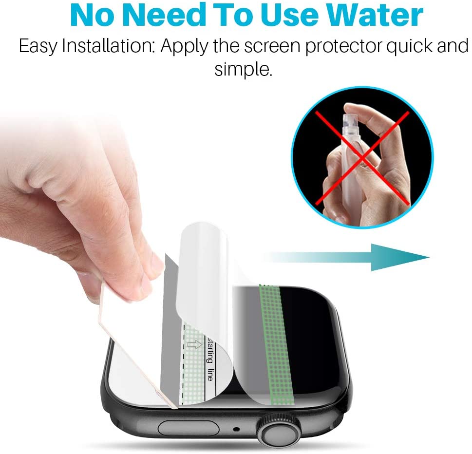 HD Screen Protector for Apple Watch Series 7 - Ultra Thin Film, Anti-Scratch, Bubble-Free (Not Tempered Glass) - Perfect for Workouts, Swimming & Daily Use