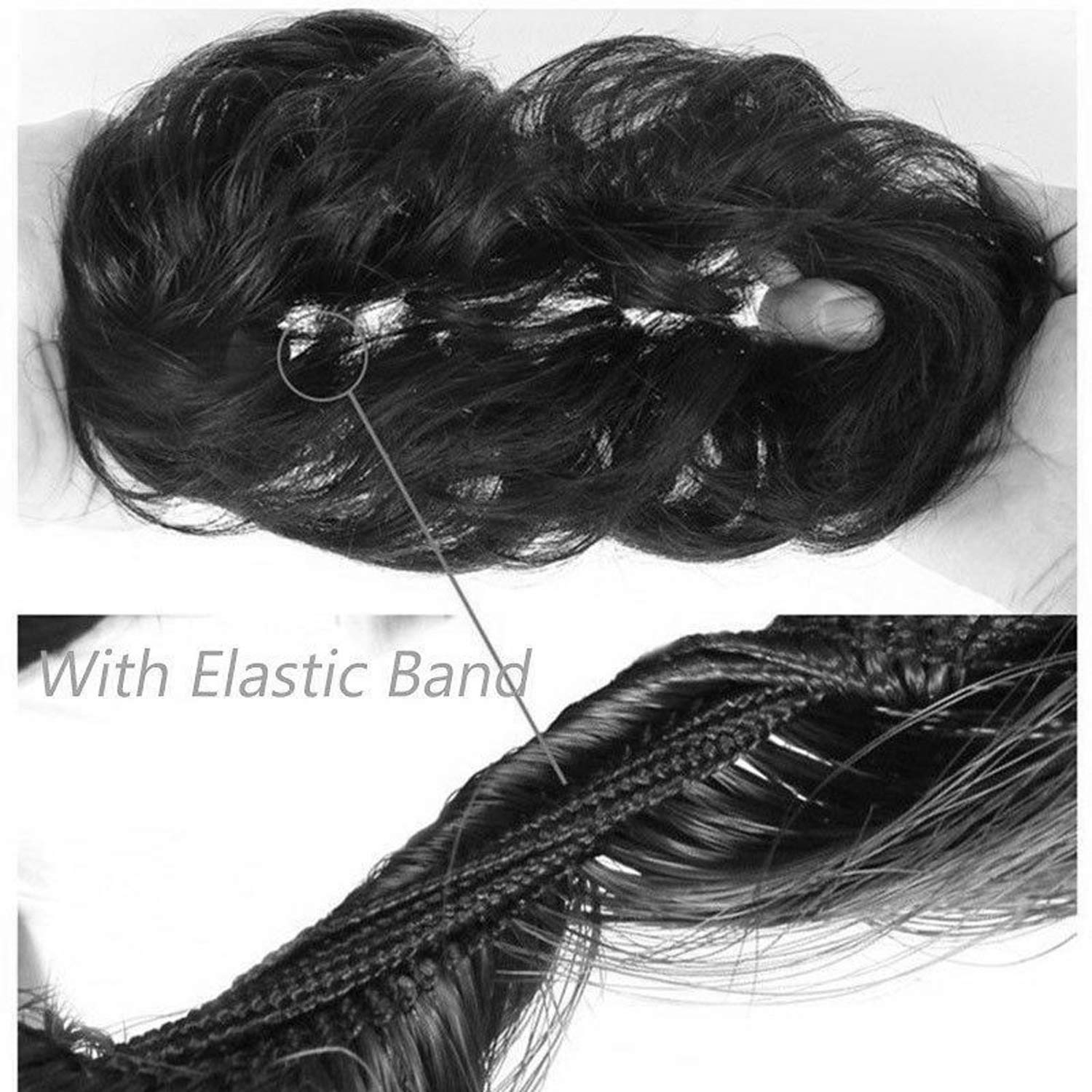 CLITZ Messy Bun Hair Extension for Women & Girls - Natural Black | Clip-In Hairpiece for Quick & Easy Updos | Perfect for Parties, Weddings & Everyday Styling [Pack of 1]