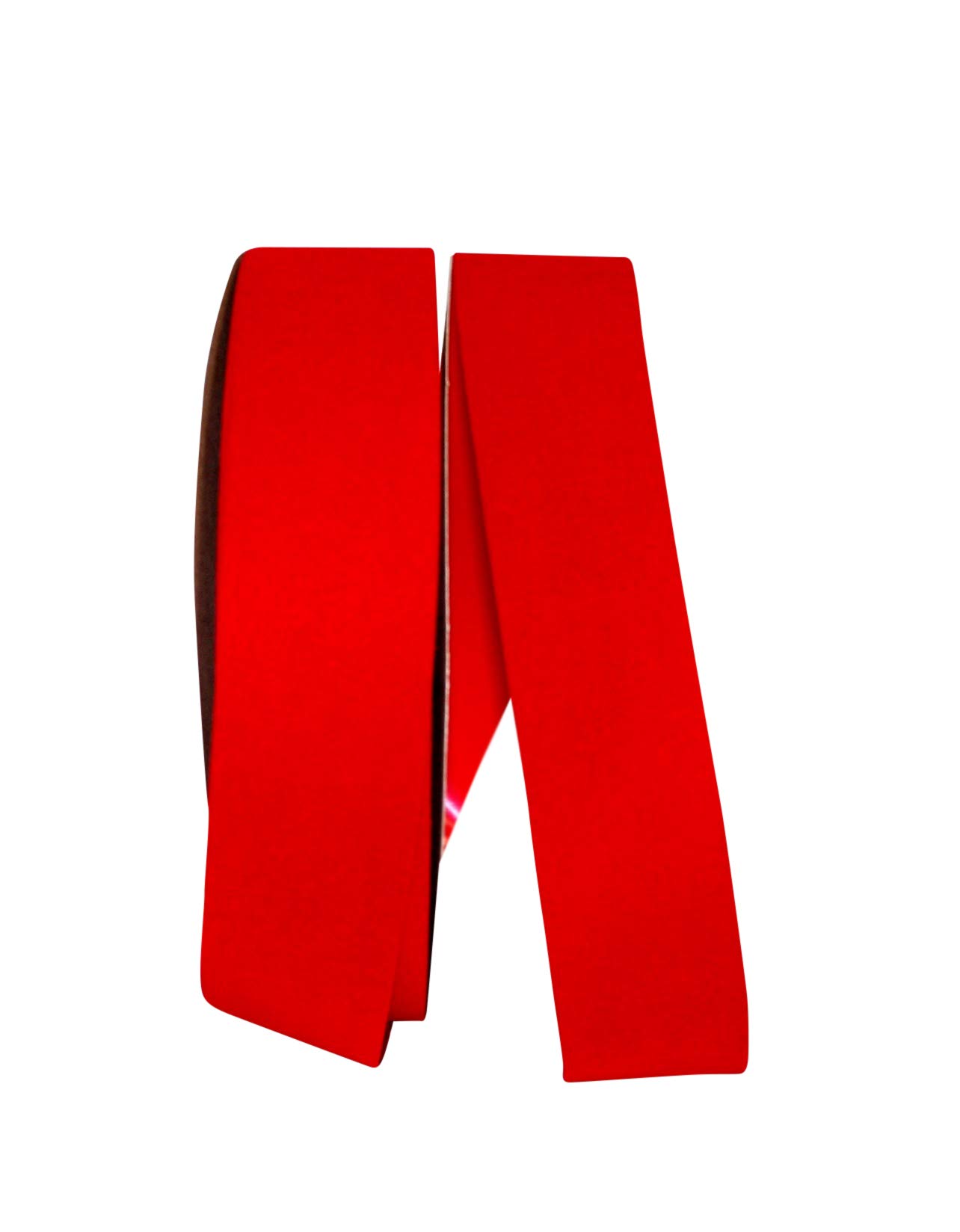 Reliant Ribbon Velvet-Polypro Ribbon - 2.5 Inch x 100 Yards - Medium Red Ribbon for Gift Wrapping, Crafts, and DIY Decorations