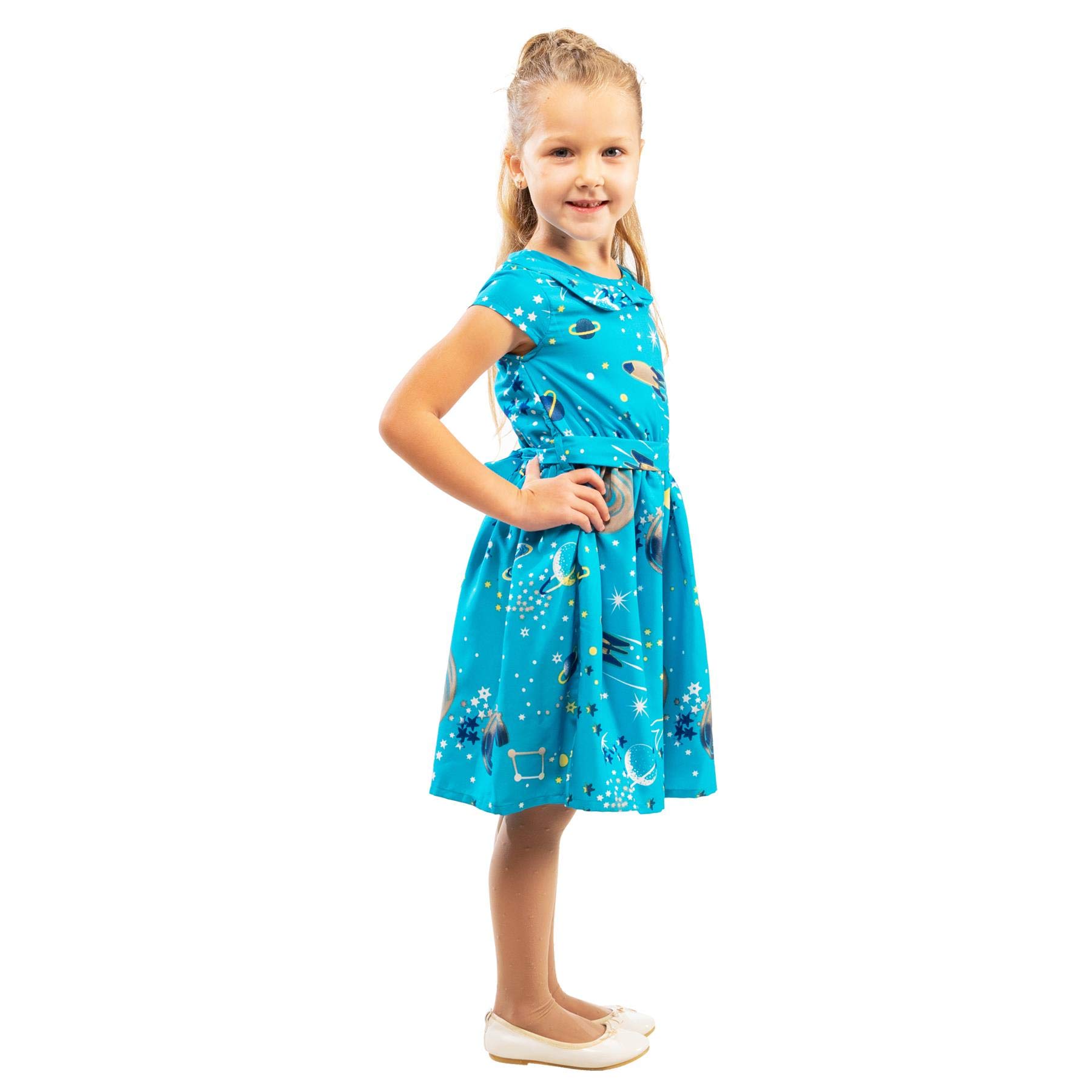 Miss Lavish London Girl Casual Dress - Peter Pan Collar Sleeveless Summer Party Dresses for Kids Ages 3-12 | Perfect for Birthday Parties, School Events & Family Outings