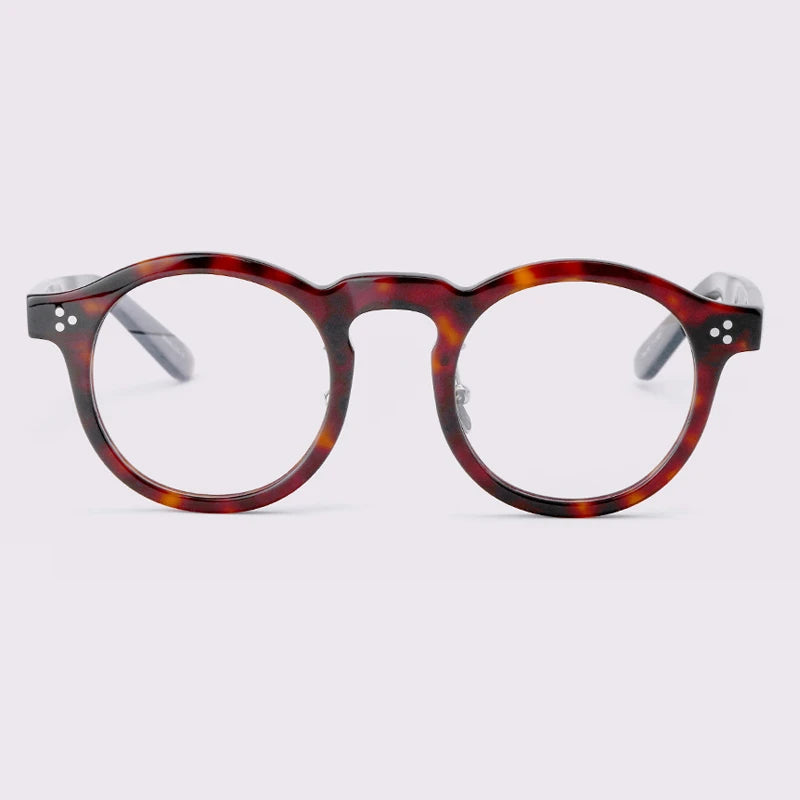 Stylish Black Unisex Acetate Full-Rim Round Eyeglasses 4526 - Perfect for Reading, Work & Everyday Fashion Accessory