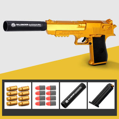 Desert Eagle Toy Blaster with Shell Ejecting Action - Realistic Dart Shooting Gun for Outdoor Games, Nerf Battles & Target Practice