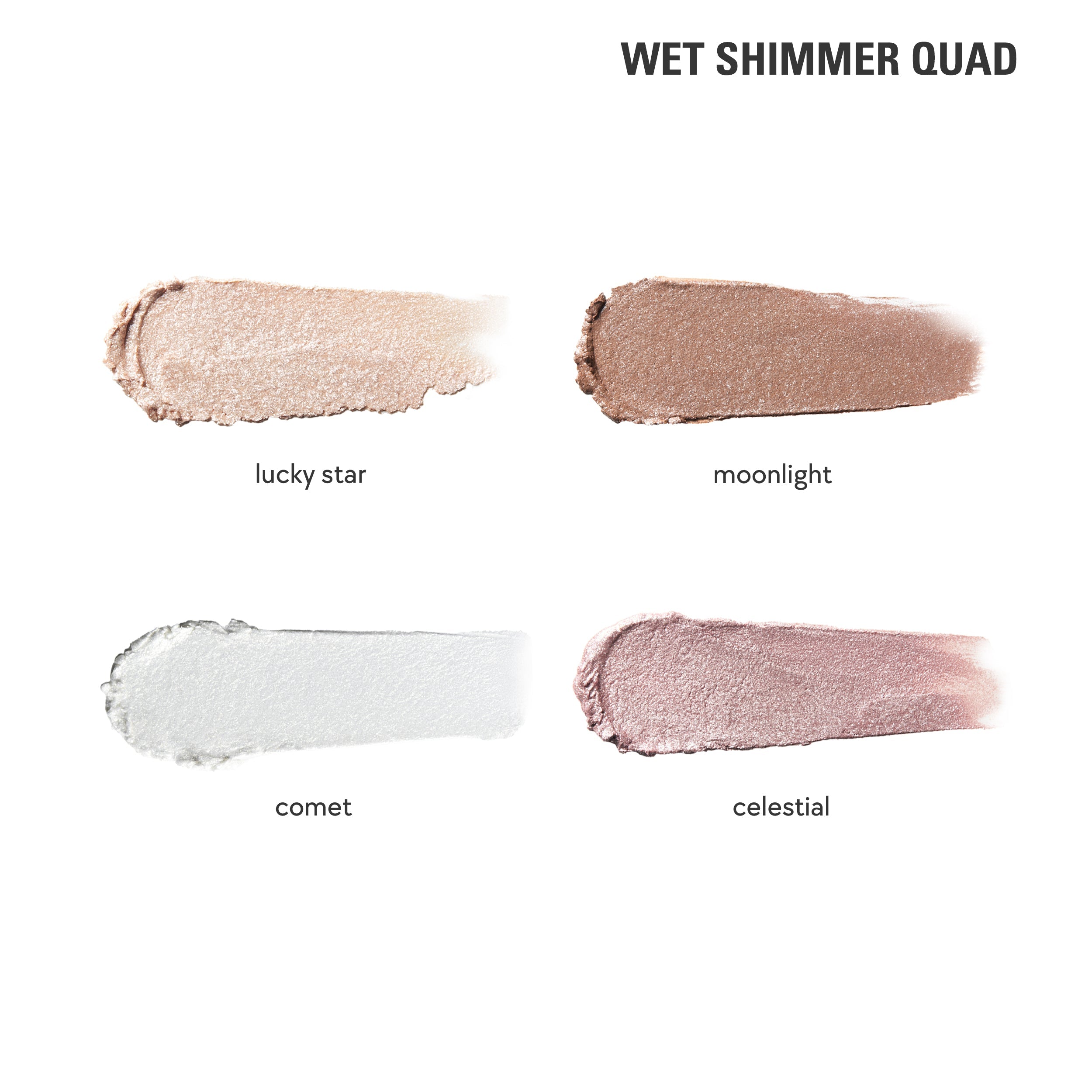 Wet Shimmer Quad Eyeshadow Palette - Long-Lasting Pigmented Makeup for Party & Night Out - Perfect for Glamorous Evening Looks & Special Occasions