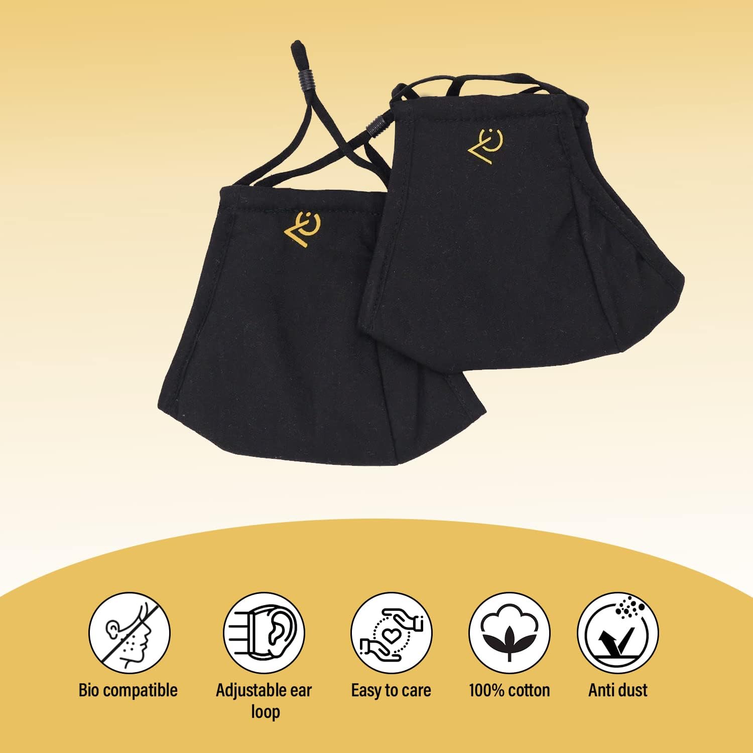 Premium Adult Face Mask 2-Pack - Reusable & Breathable for Daily Protection, Workouts & Travel