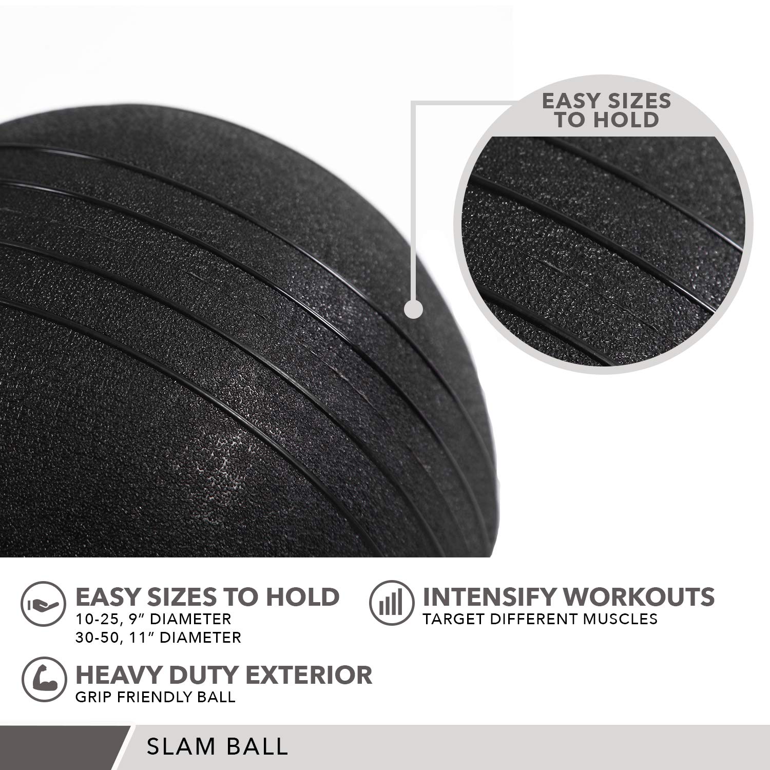 Weighted Slam Ball - 9 Weight Options (4-30 lbs) & 3 Colors - No Bounce Medicine Ball for Gym, CrossFit, HIIT, Functional Training - Perfect for Strength Workouts, Cardio Exercises & Home Fitness Training
