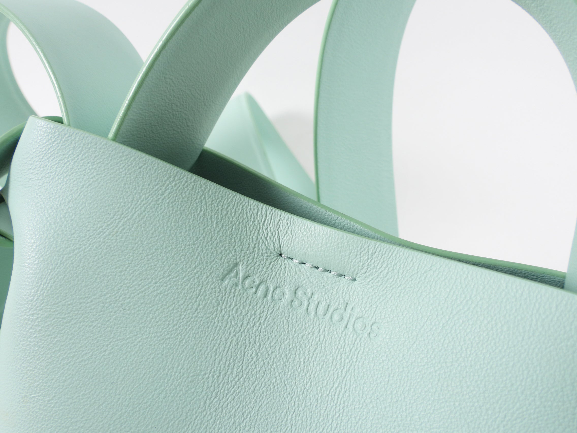 Acne Studios Mint Green Leather Musubi Micro Bag - Stylish Crossbody Purse for Women, Perfect for Parties, Dates & Daily Use