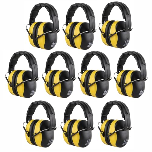 10 Pack Black/Yellow (Blemished / Leatherette Band / Earmuffs Only)