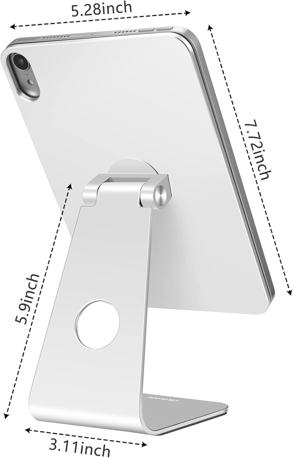 LULULOOK Magnetic Stand for iPad Mini 7 A17 Pro & iPad Mini 6 8.3 inch (2024/2021) - Adjustable Aluminum Rotatable Floating Tablet Holder for Drawing, Viewing, Reading - Perfect for Home Office, Bedroom & Travel (Silver)