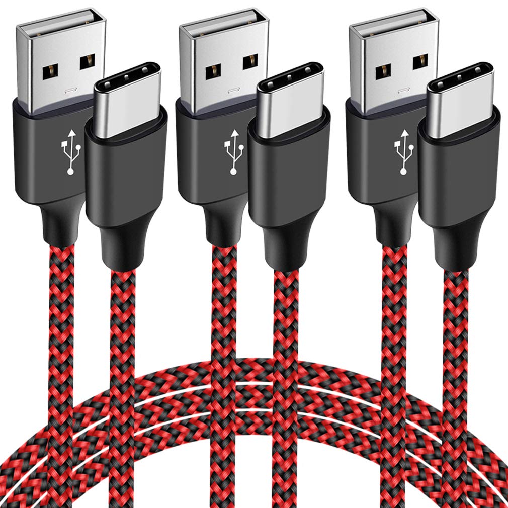 [3 Pack] Fast Charging USB-C Cable for Amazon Fire Tablets - Compatible with Fire HD 10 (9th/10th/11th Gen), Fire 7 Kids Edition (2019/2021), Fire HD 8/8 Plus (2020) - Durable Charger Cord for Home, Office & Travel Use