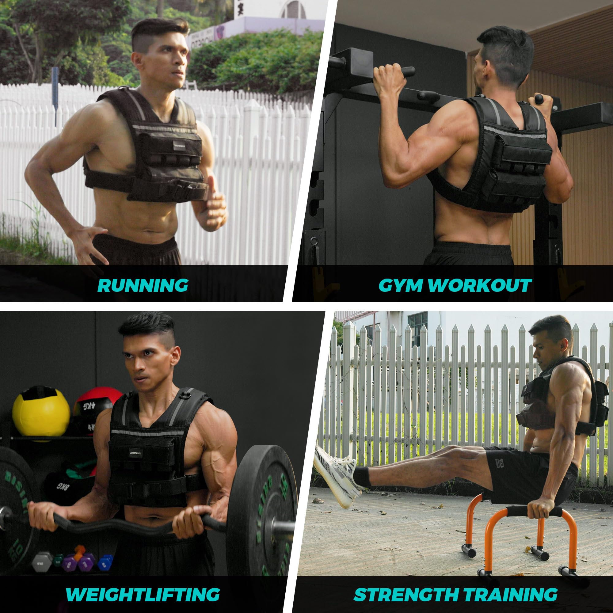 Adjustable Weighted Vest for Men 2-35 LBS - Rucking Vest with Reflective Stripe & 1.2