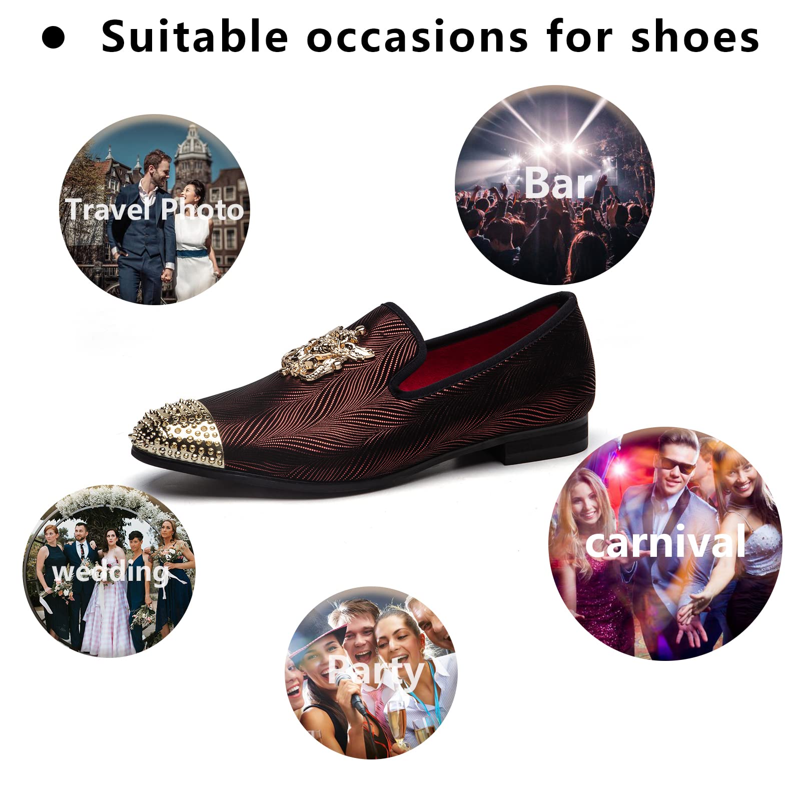 Luxury Men's Velvet Loafers with Metal Embellishments - Formal Dress Shoes for Weddings, Parties & Business Events - Comfortable Slip-On Loafers for Elegant Occasions