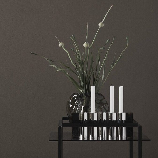 NEW WORKS Blaehr Large Vase - Handcrafted Smoked Green Glass Vase for Modern Home Decor, Wedding Centerpiece & Luxury Gift