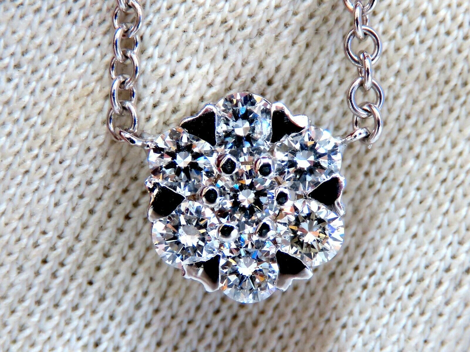 5.22ct Natural Diamond Cluster Pendant Necklace - 14K Yellow Gold Floretta Design - 17 Inch Chain - Elegant Gift for Women, Perfect for Weddings & Special Occasions