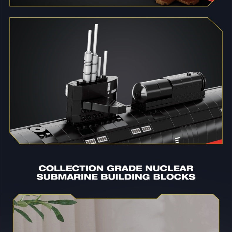 Reobrix 33049 Los Angeles Class Submarine Building Blocks Set - 1000+ Pieces Military Model Kit for Adults & Teens - Perfect for Collectors, Display, and STEM Education