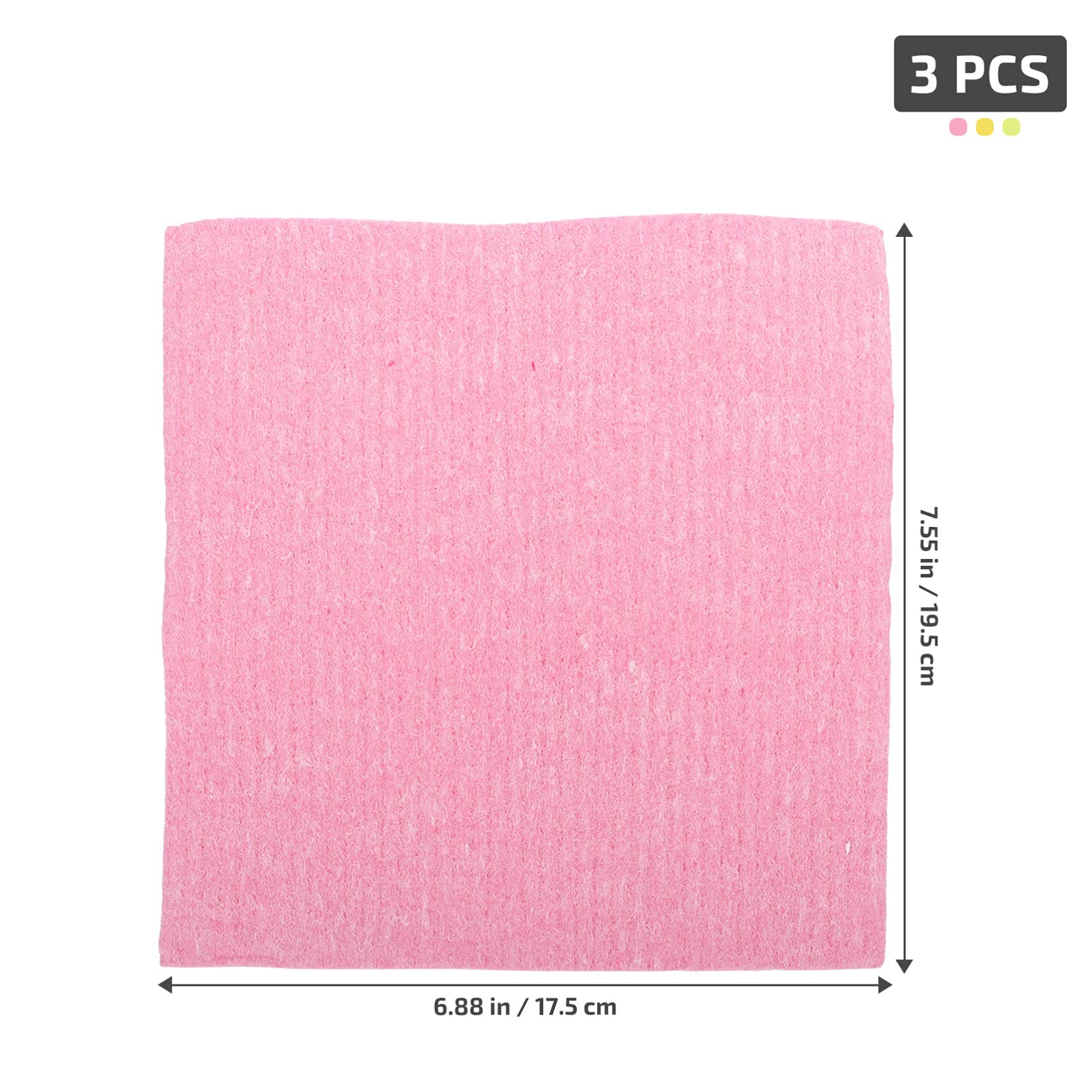 Hemoton 3-Pack Reusable Cotton Dish Cloths - Super Absorbent Kitchen Towels, Cleaning Rags & Washcloths for Dishes, Bathroom, Dusting & Household Cleaning | Eco-Friendly Wood Pulp Cotton Towels for Daily Use