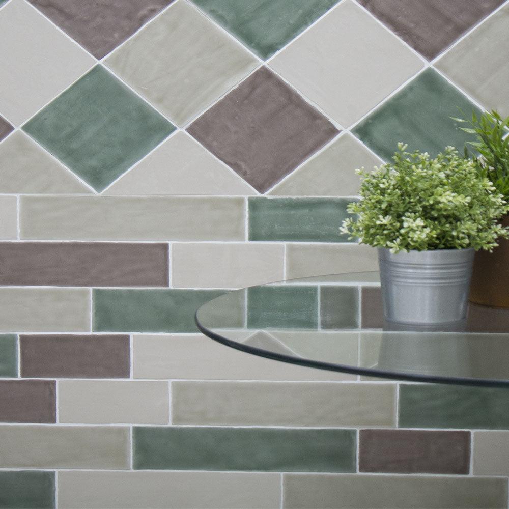 Evolution Sage 75x300 Glossy Subway Tile - Premium Ceramic Wall & Backsplash Tile for Kitchen, Bathroom & Shower - Easy to Clean & Install