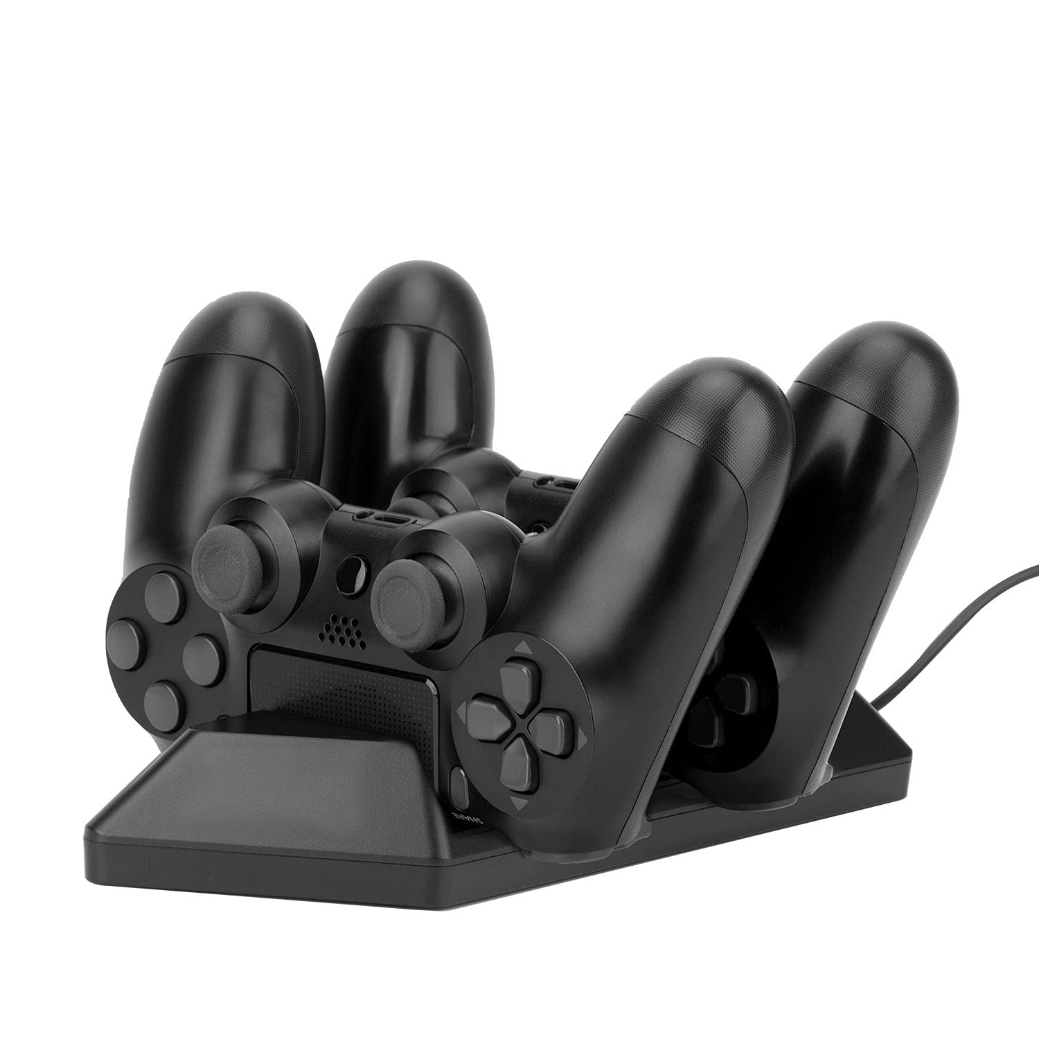 NiTHO PS4 Controller Charger Station - Dual USB Charging Dock for PlayStation 4/PS4 Slim/PS4 Pro Controllers | Fast Charging | Black | Perfect for Gaming Setup & Multiplayer Sessions