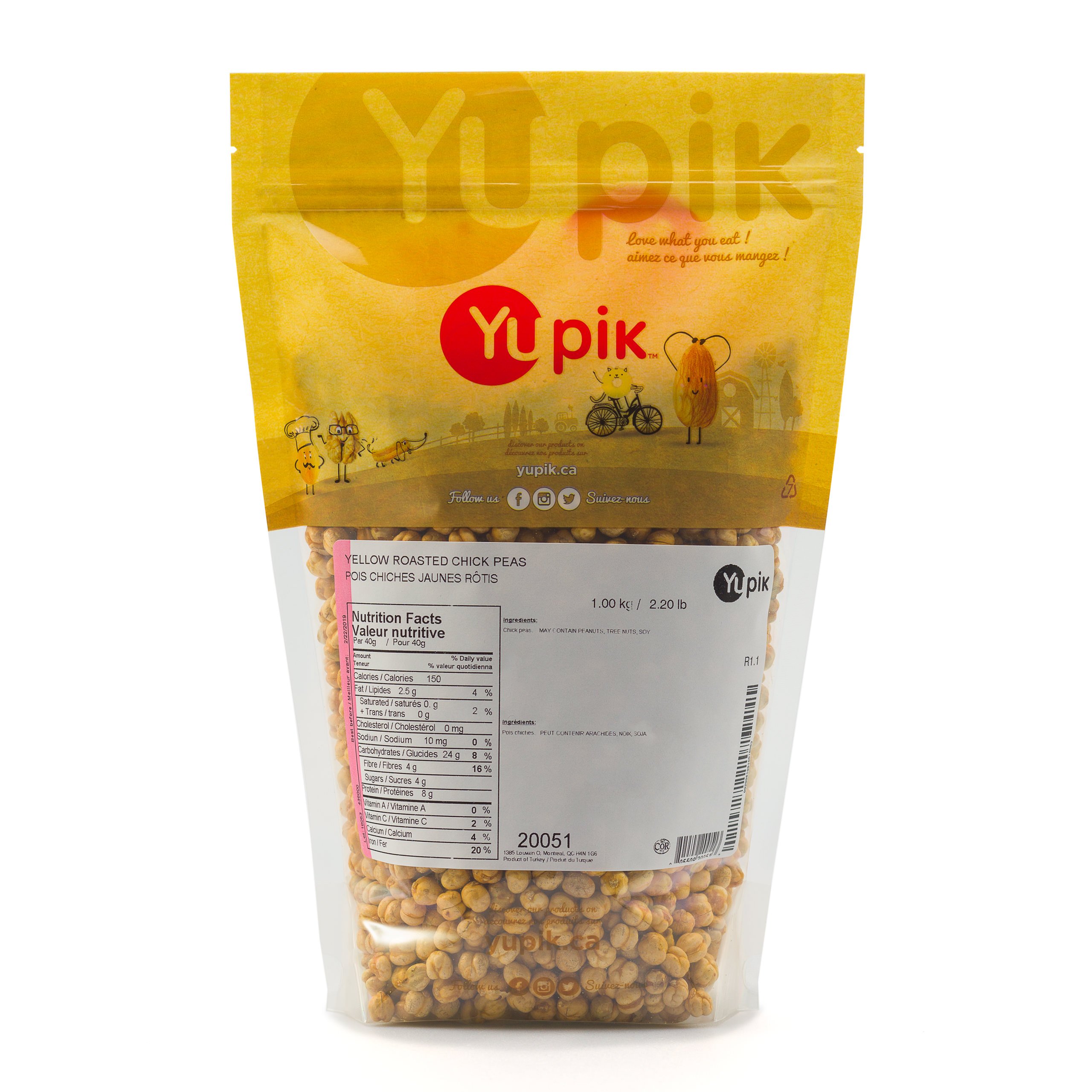 Roasted Golden Chickpeas 1kg - Vegan, Gluten-Free, High Protein Snack for Salads & Healthy Eating