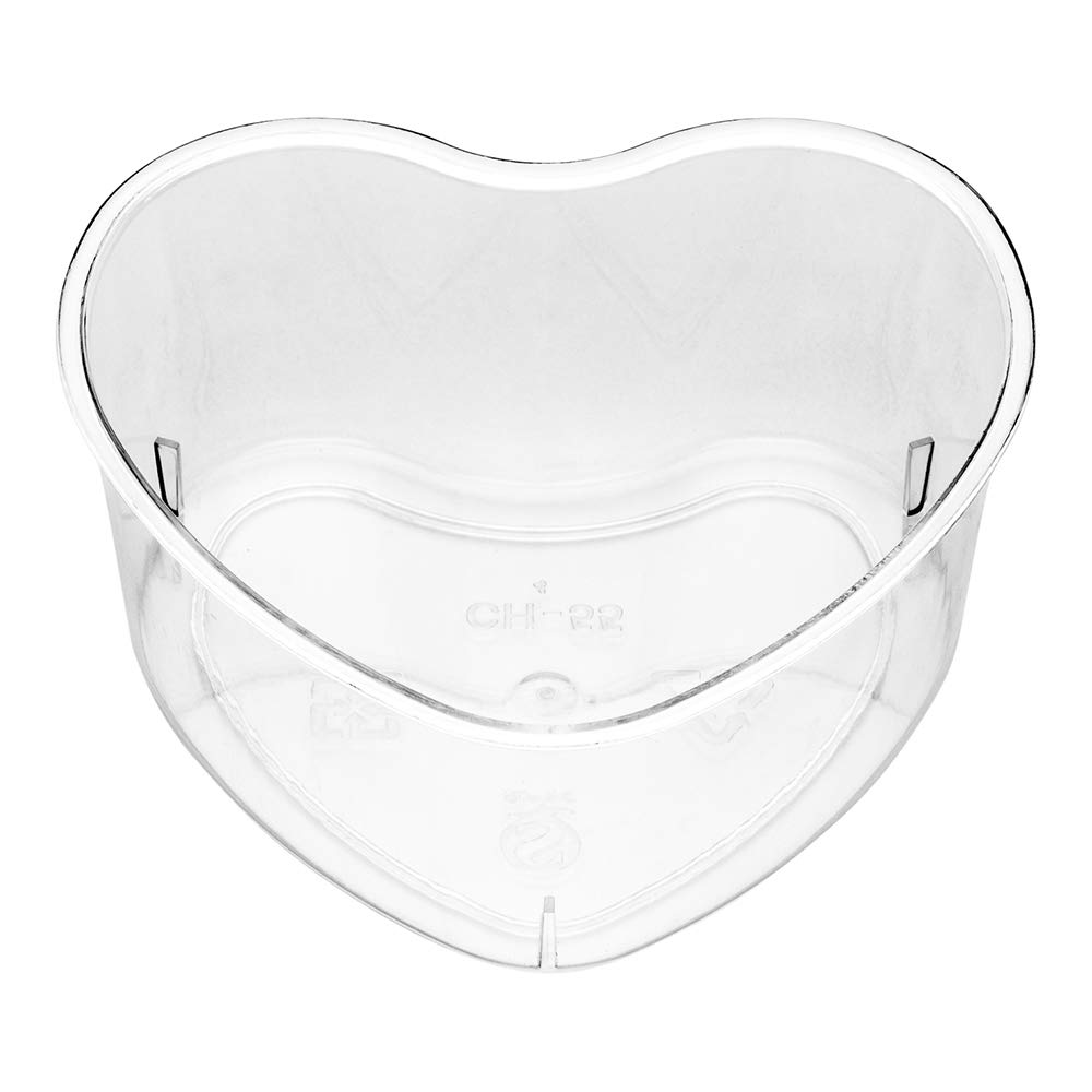 100-Pack 4.7oz Disposable Heart-Shaped Plastic Dessert Containers - Mini Clear Appetizer Cups for Parties, Catering & Bakery Use | Durable BPA-Free Restaurantware for Candy, Snacks, Ice Cream & Small Treats