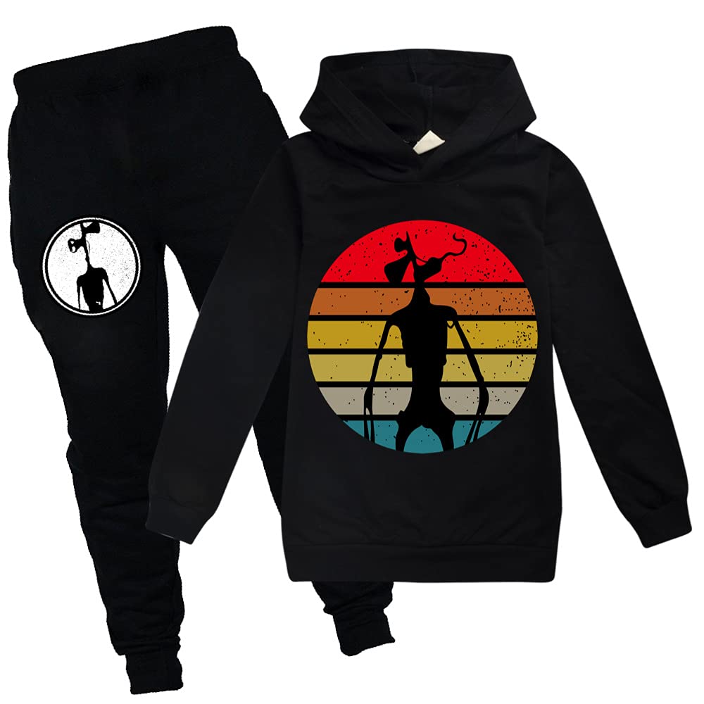 Siren Head Tracksuit Set for Kids - Hoodie & Joggers 2-Piece Outfit | Halloween Costume, Cosplay, Gaming Merchandise | Perfect for Parties, Sleepwear & Streetwear Fashion