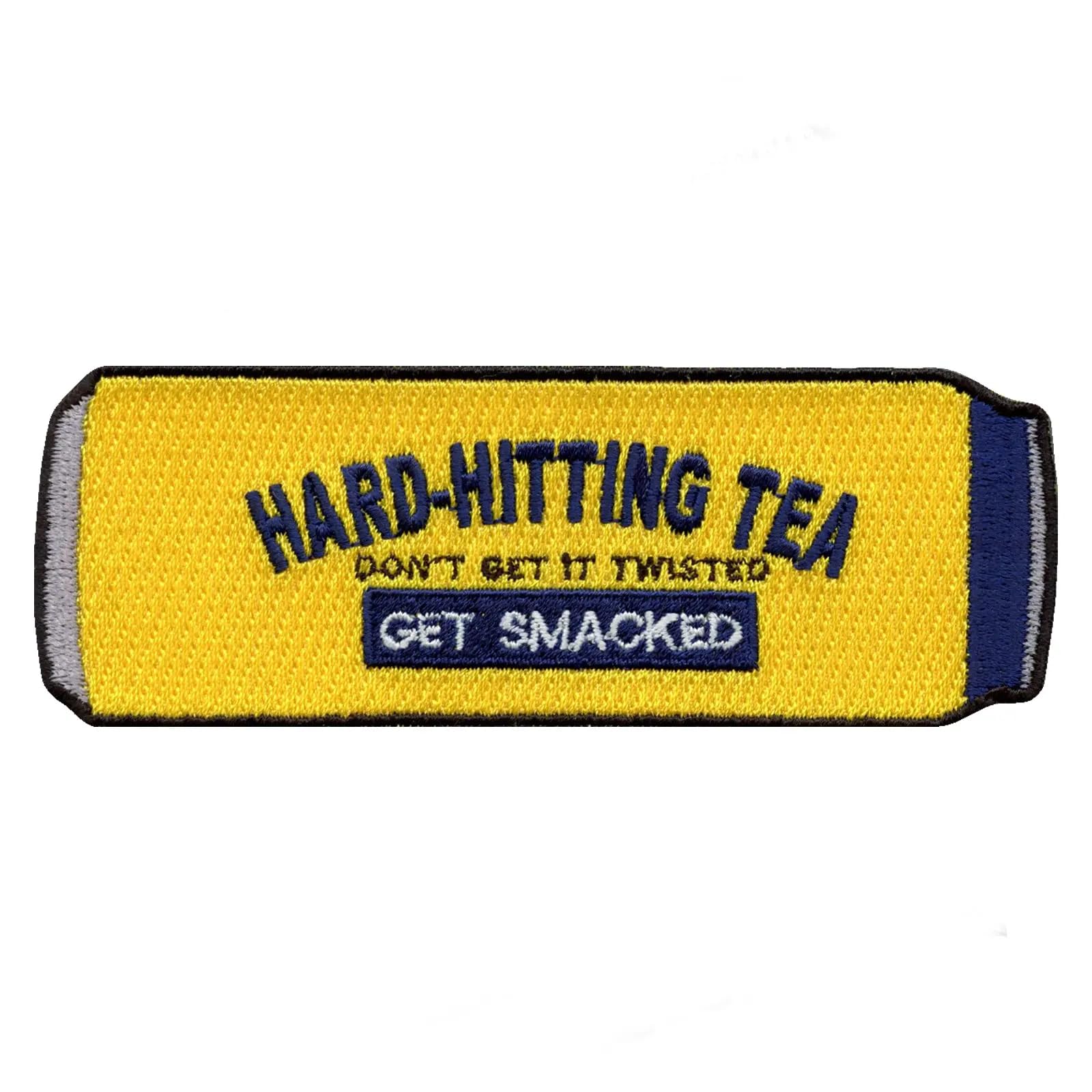 Hard Hitting Tea Can Get Smacked Embroidered Iron-On Patch - Perfect for Jackets, Backpacks & DIY Clothing Customization