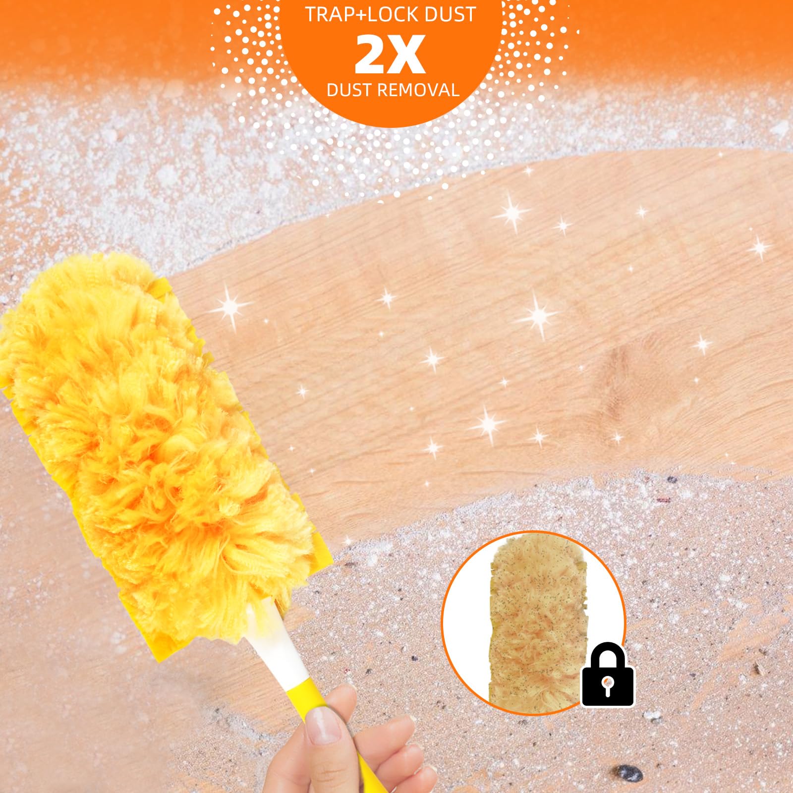 20 Pack 360 Dusters Refills for Swiffer Dusters - Unscented Heavy Duty Disposable Cleaning Kit with 1 Handle - Perfect for Dusting Furniture, Blinds, Ceiling Fans, Electronics & Hard-to-Reach Areas