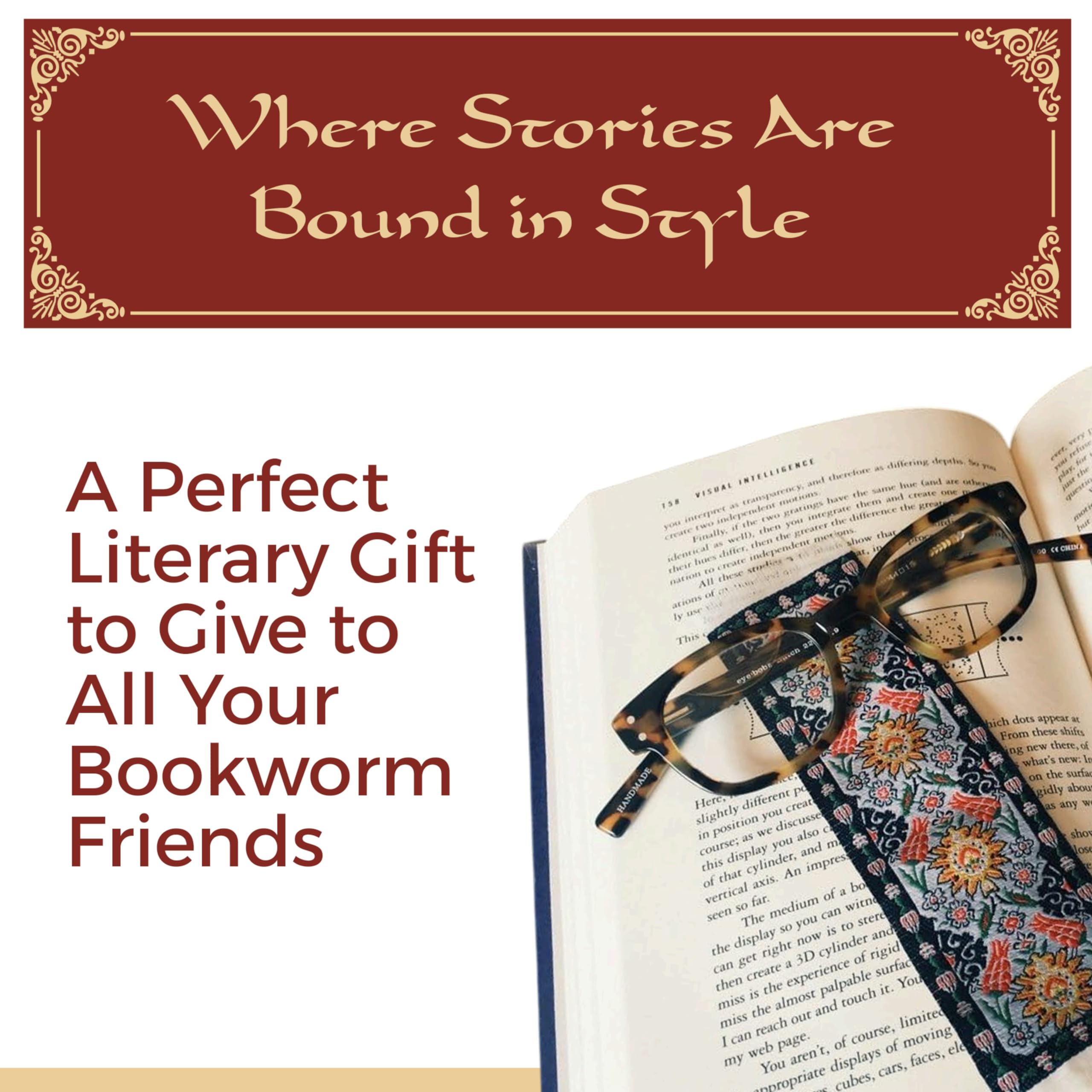 Authentic Woven Oriental Carpet Bookmarks from Tientsin - Elegant High-Quality Rug & Cloth Bookmarks - Perfect Gift for Men, Women, Adults, Teens, Teachers & Librarians - Great for Reading, Book Clubs, Study Sessions & Office Decor