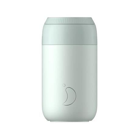 Chilly's Series 2 Reusable Coffee Cup 340ml (12oz) - Insulated Stainless Steel Travel Mug, Leak-Proof Lid, Eco-Friendly (Lichen Green) - Perfect for Office, Commuting & Outdoor Activities