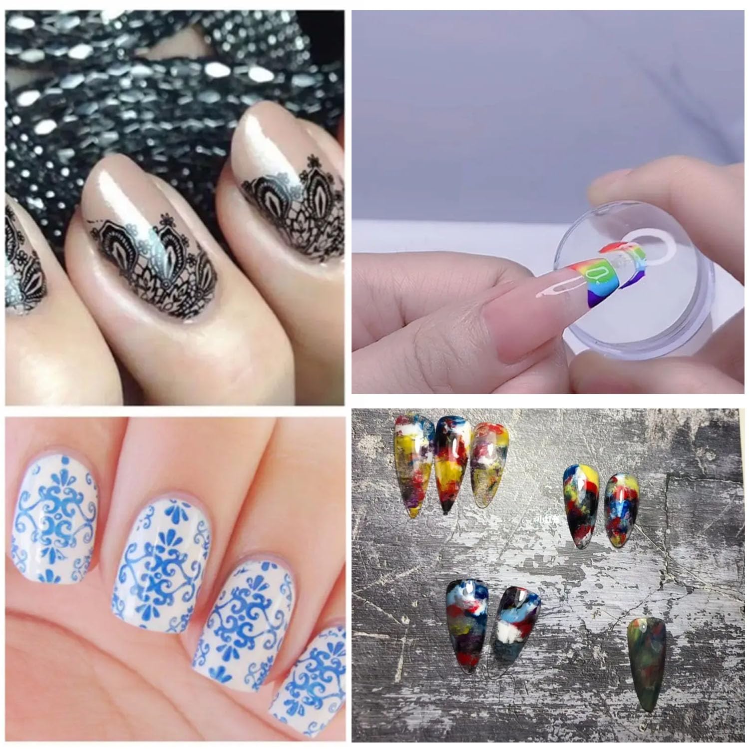 Clear Silicone Nail Art Stamper with Scraper - Transparent Visible Body for Precise DIY Nail Decor, Home Manicure & Salon Use - French Tip Stamp Tool (200+ Uses) - Perfect for Beginners & Professional Nail Artists