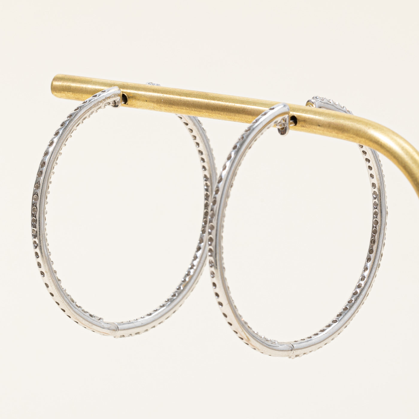 1.28ctw Large Diamond Hoop Earrings for Women - 14K Gold Plated Dangle Earrings for Everyday Wear & Special Occasions