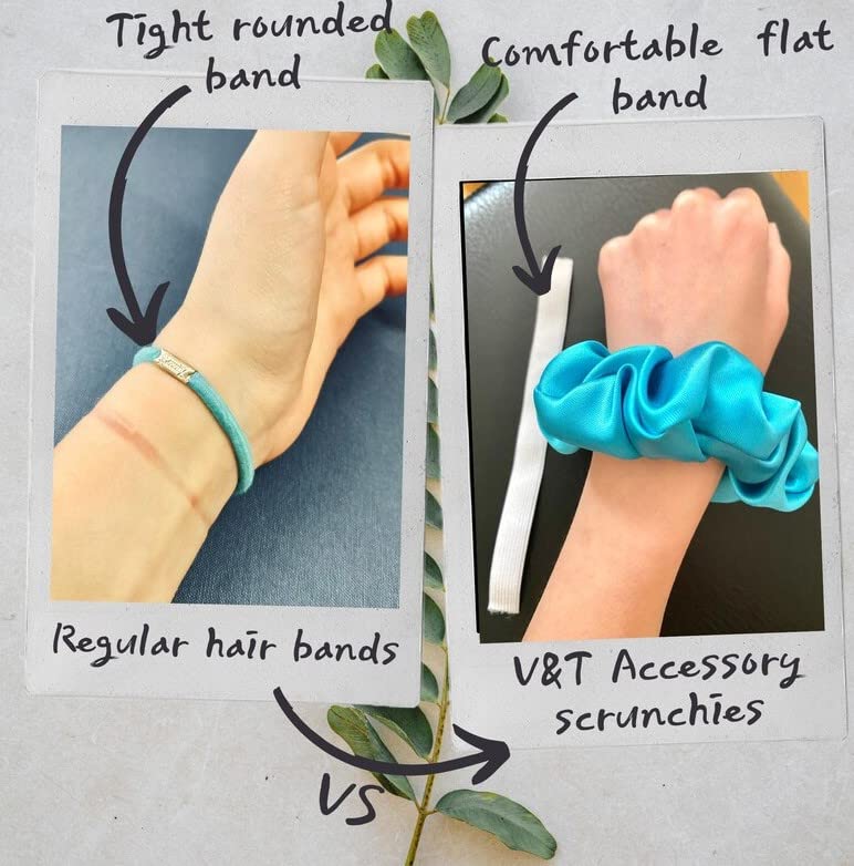 SNEH 4-Pack Satin Silk Hair Scrunchies for Women & Girls - Soft Ponytail Holders, Hair Volumizer & Hair Ties Combo (Red) - Perfect for School, Work, Gym & Everyday Styling