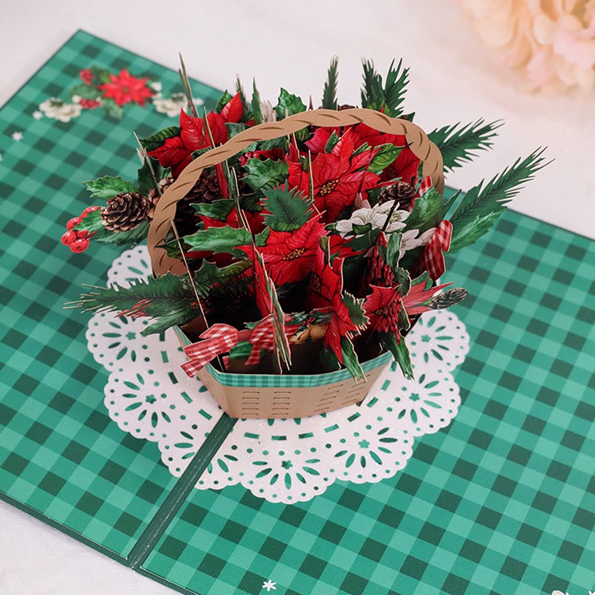 3D Pop-Up Christmas Greeting Cards Set of 5 - Festive Holiday Cards for Christmas, Thanksgiving & New Year Parties - Perfect for Family Gatherings, Office Celebrations & Seasonal Wishes