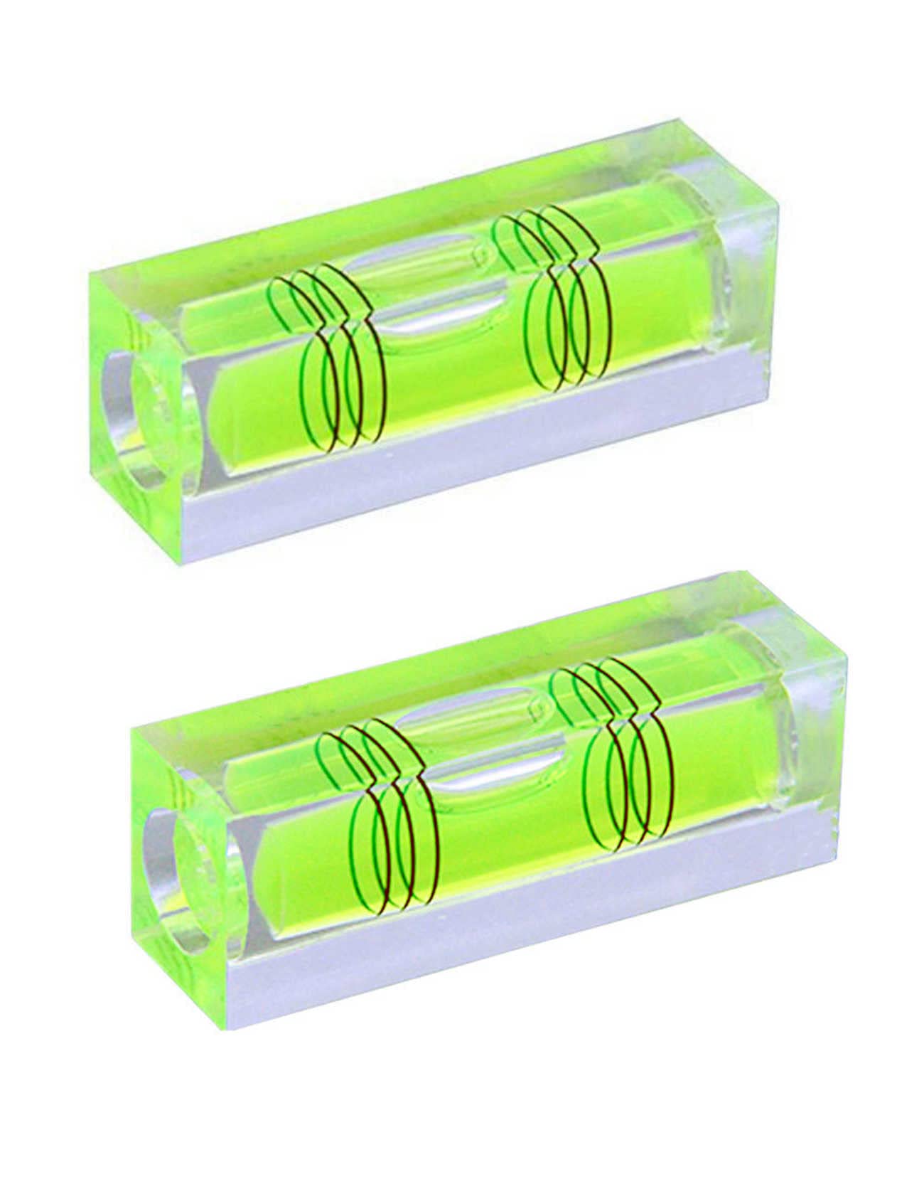 2Pcs High Precision 52x18x15mm Three Line Horizontal Bubble Level - Small Square Spirit Level Tool for Picture Frame Hanging, RV Camper Trailer, Tripod Alignment & DIY Projects (Non-Magnetic)